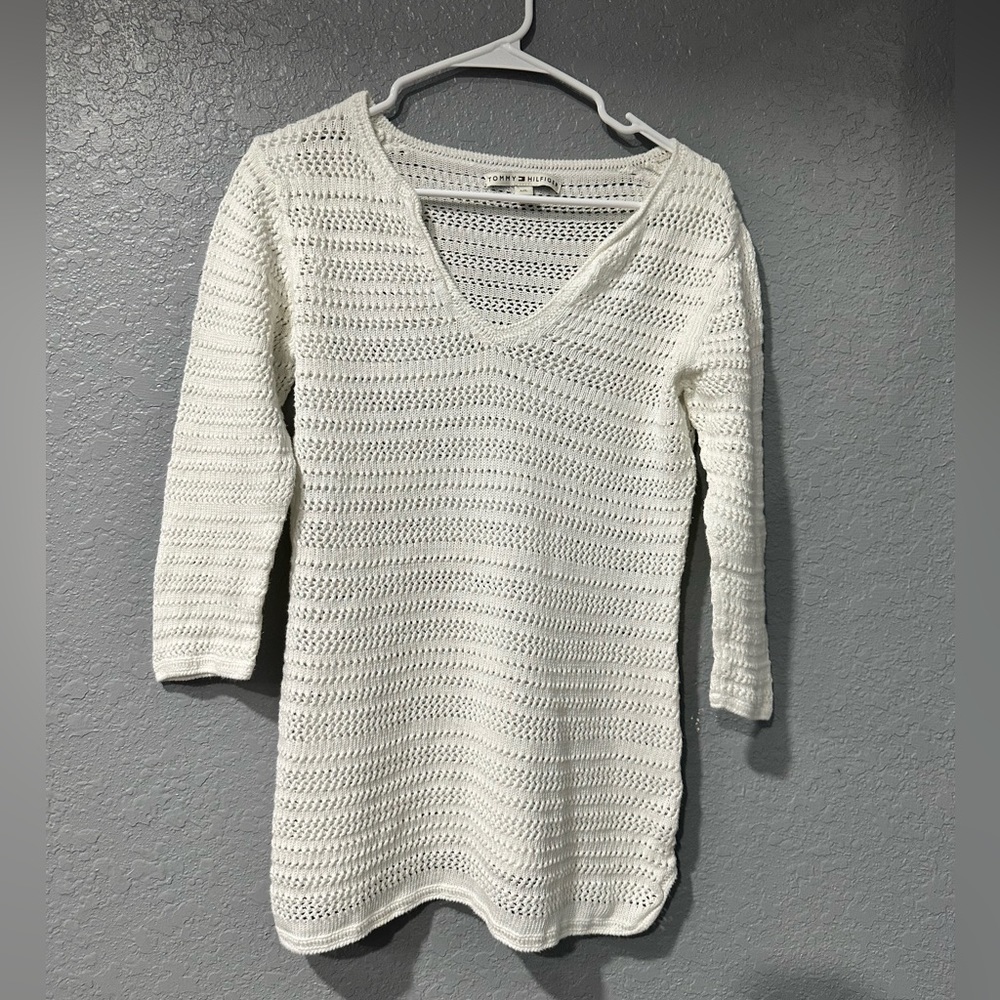 Tommy Hilfiger Women’s White Knit Swimsuit Cover Size‎ L
